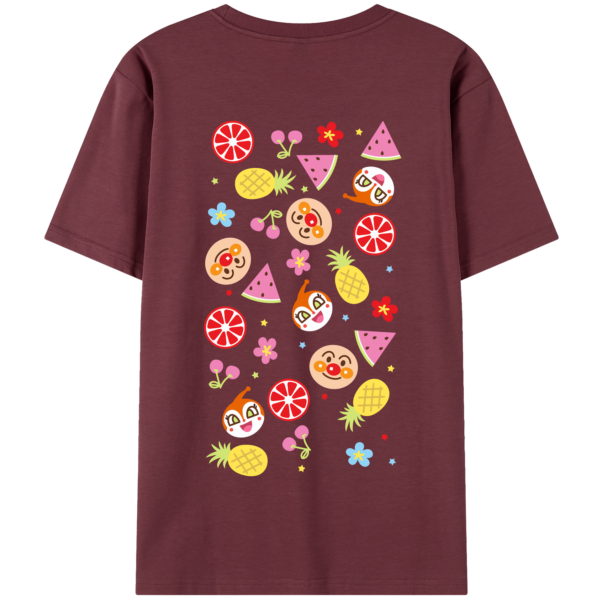 （画像用） アンパンマン Anpanman 綿100％半袖Tシャツ（背面プリント）